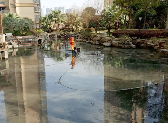 荥经景观池淤泥清理